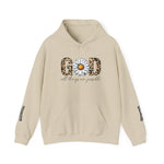 The Quiet Faith Co Sunflower "God" Leopard Print Hoodie