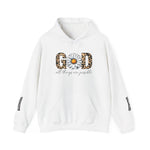 The Quiet Faith Co Sunflower "God" Leopard Print Hoodie