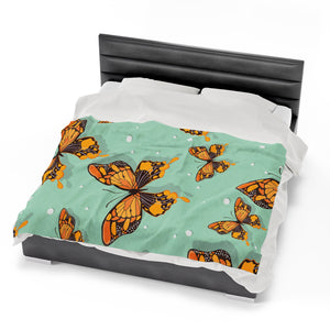 Flying Butterflies Velveteen Soft Blanket