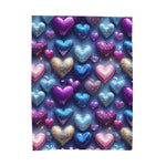 Magenta Hearts Soft Blanket