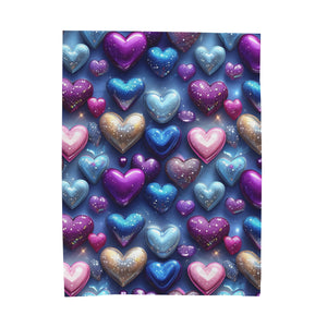 Magenta Hearts Soft Blanket