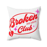 Broken Hearts Club Suede Square Pillow