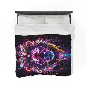 Neon Lion Soft Blanket