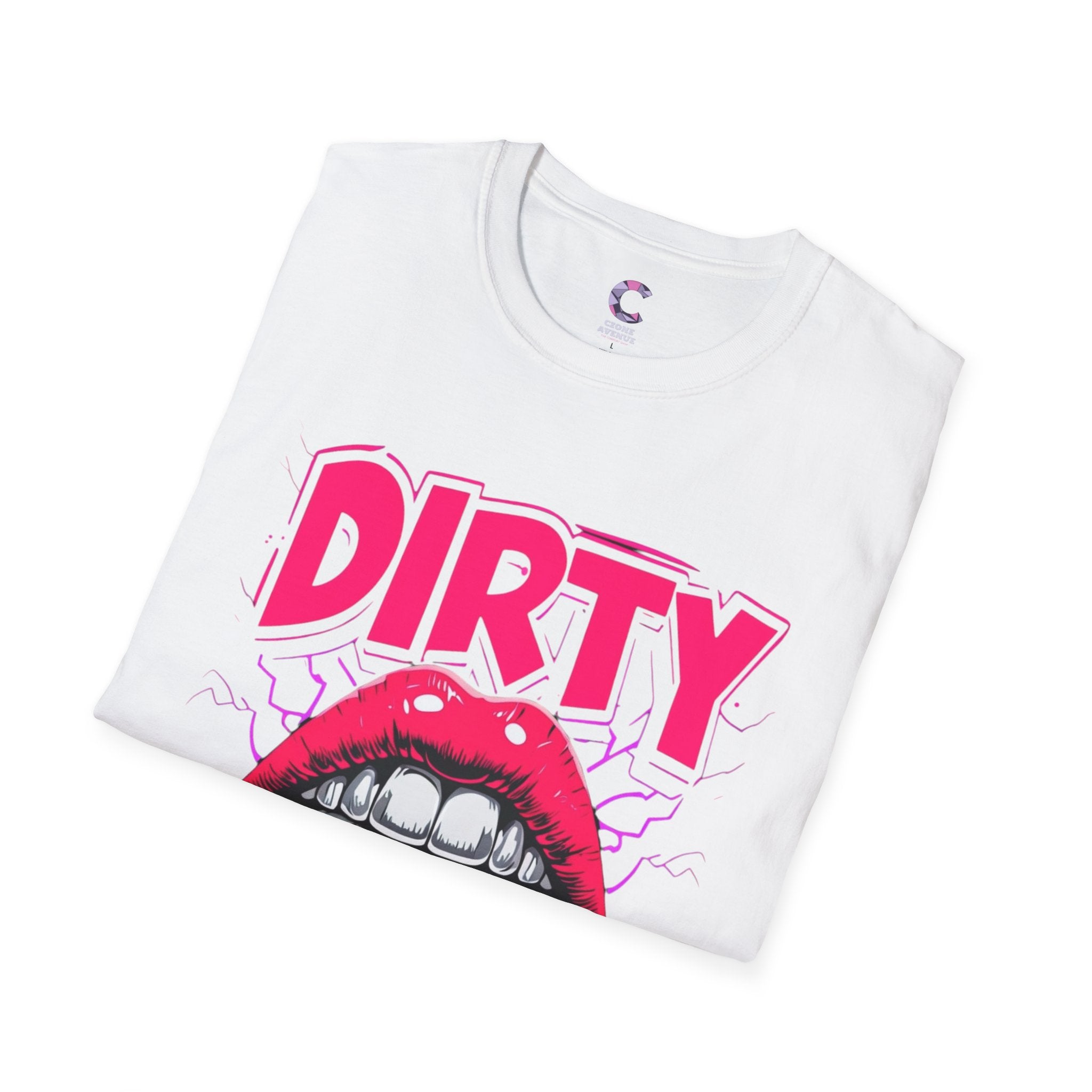 Dirty Money Theme Unisex T-Shirt with Lips Holding Money Design
