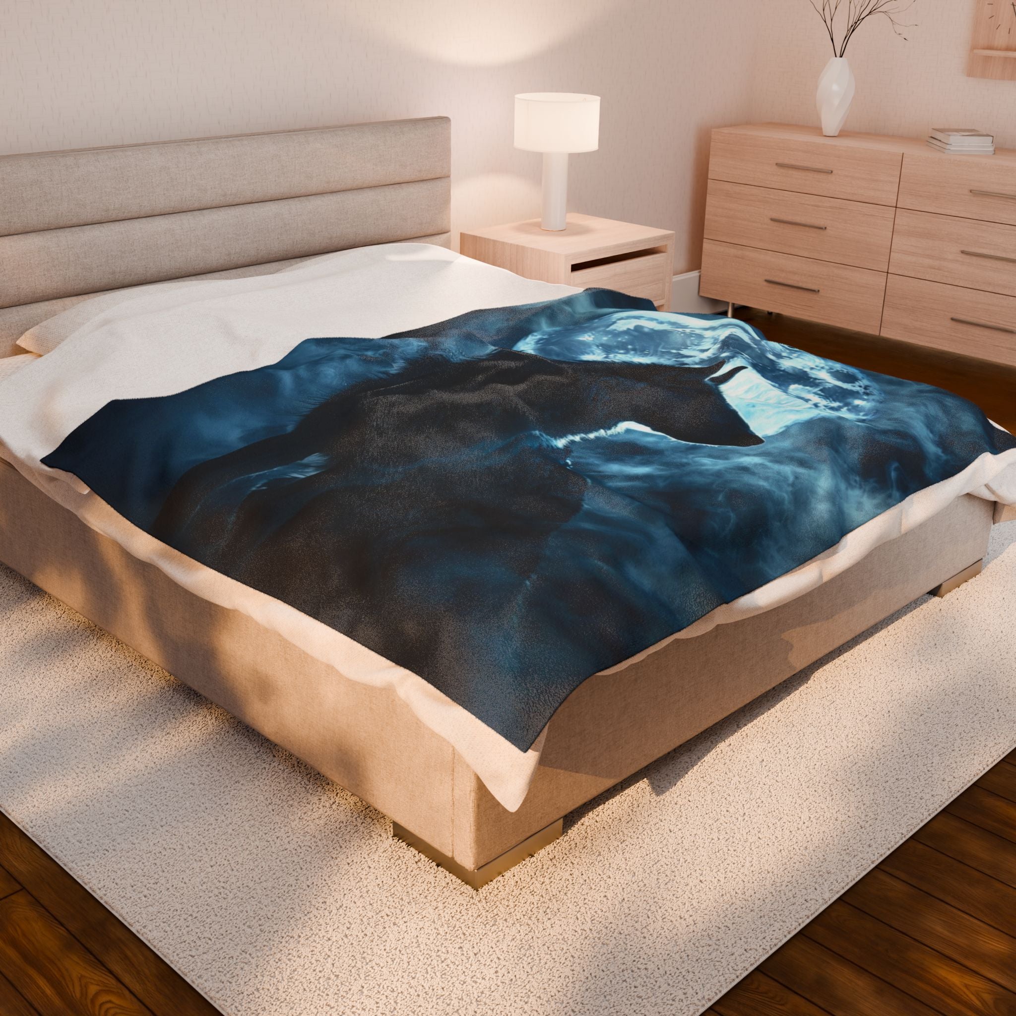 The Wolf & Full Moon Soft Blanket