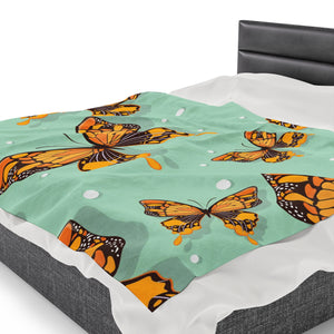 Flying Butterflies Velveteen Soft Blanket