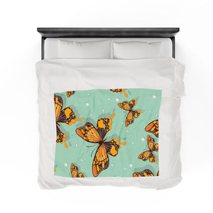 Flying Butterflies Velveteen Soft Blanket