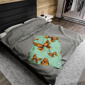 Flying Butterflies Velveteen Soft Blanket