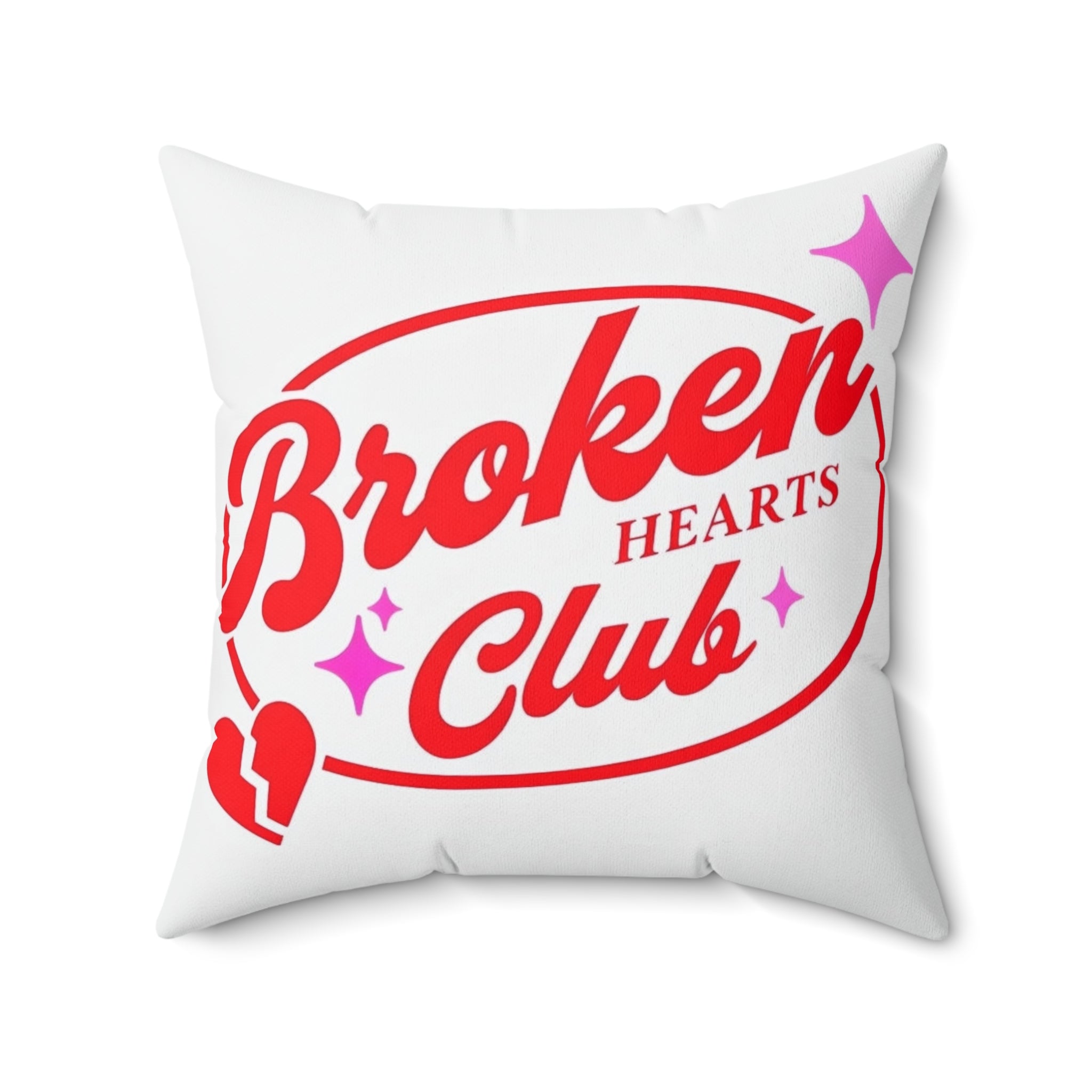 Broken Hearts Club Suede Square Pillow