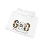 The Quiet Faith Co Sunflower "God" Leopard Print Hoodie