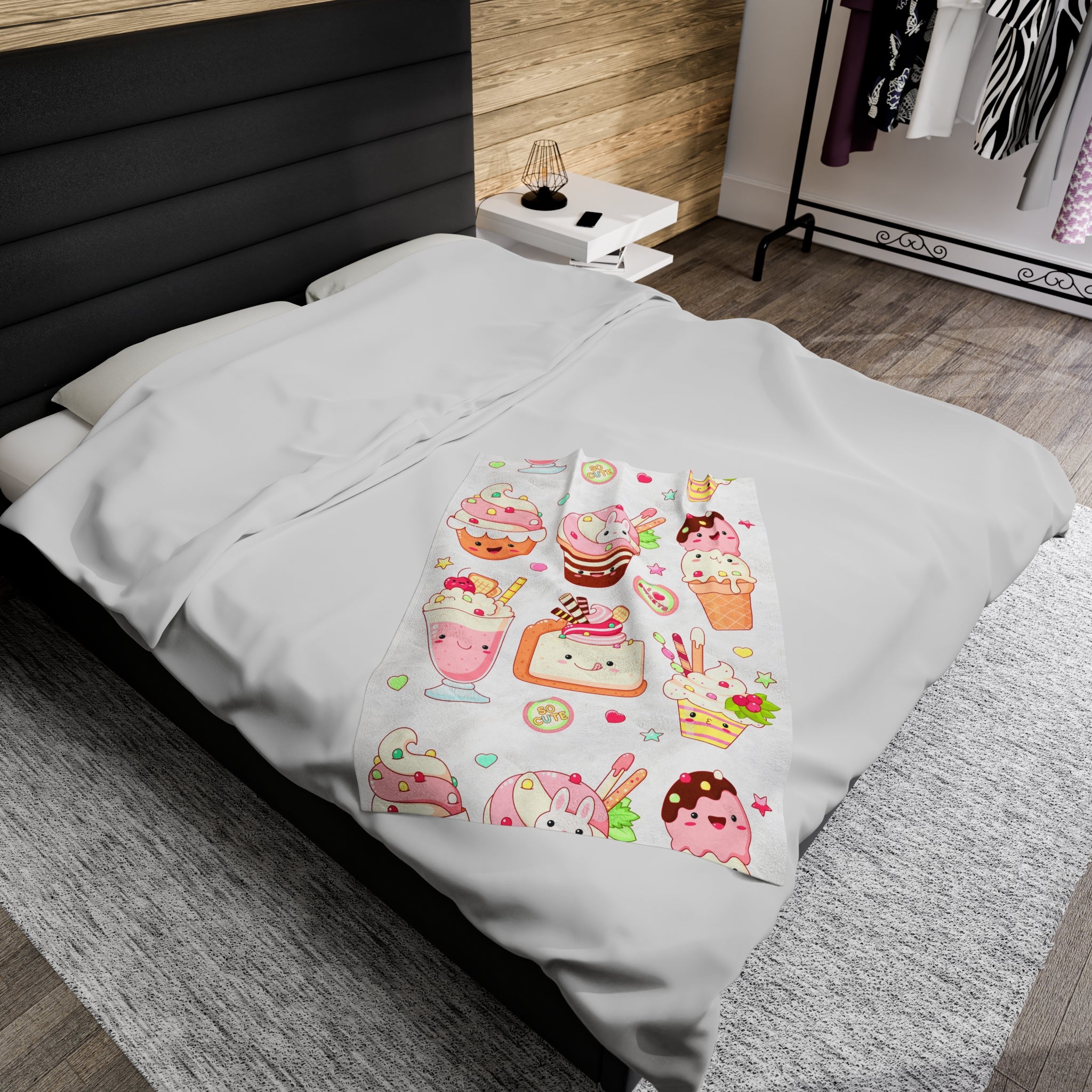 Cartoon Ice Cream Soft Blanket