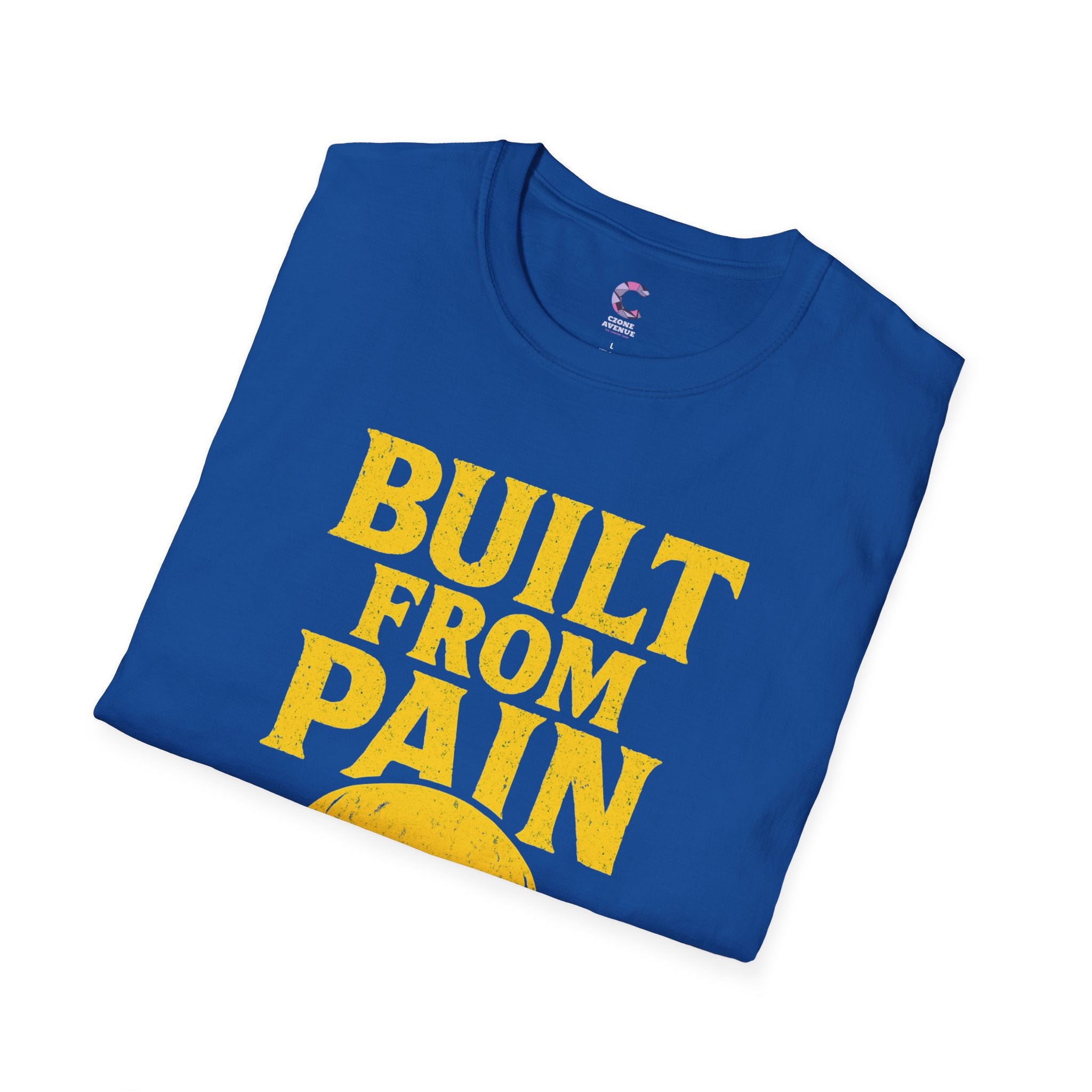 Graphic Tee Shirt with 'Built with Pain' Design