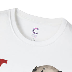 Halloween Horror Unisex T-Shirt with Dripping Blood and Hockey Mask Design