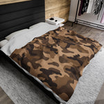 Brown Camo Themed Soft Blanket