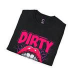Dirty Money Theme Unisex T-Shirt with Lips Holding Money Design