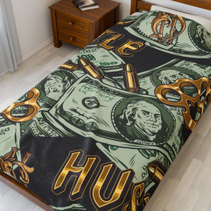 Plush Blanket - Hustle with Money Design