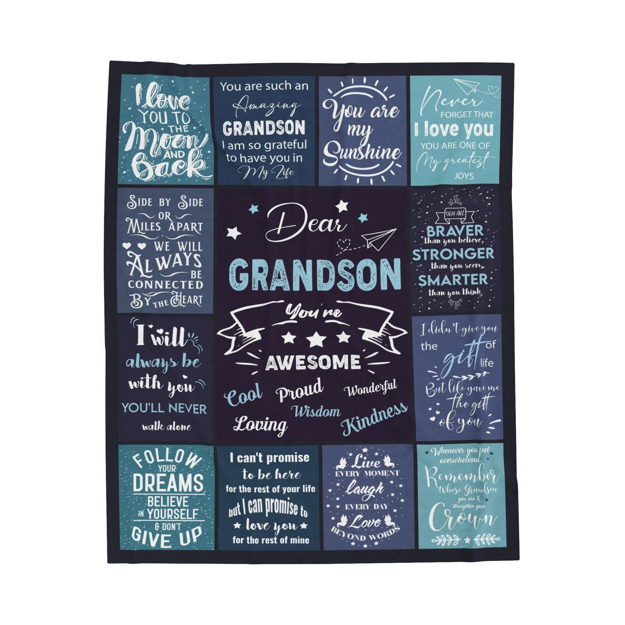 Dear Grandson Soft Blanket Throw