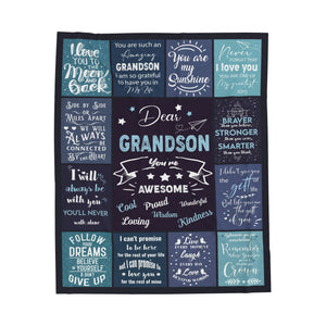 Dear Grandson Soft Blanket Throw