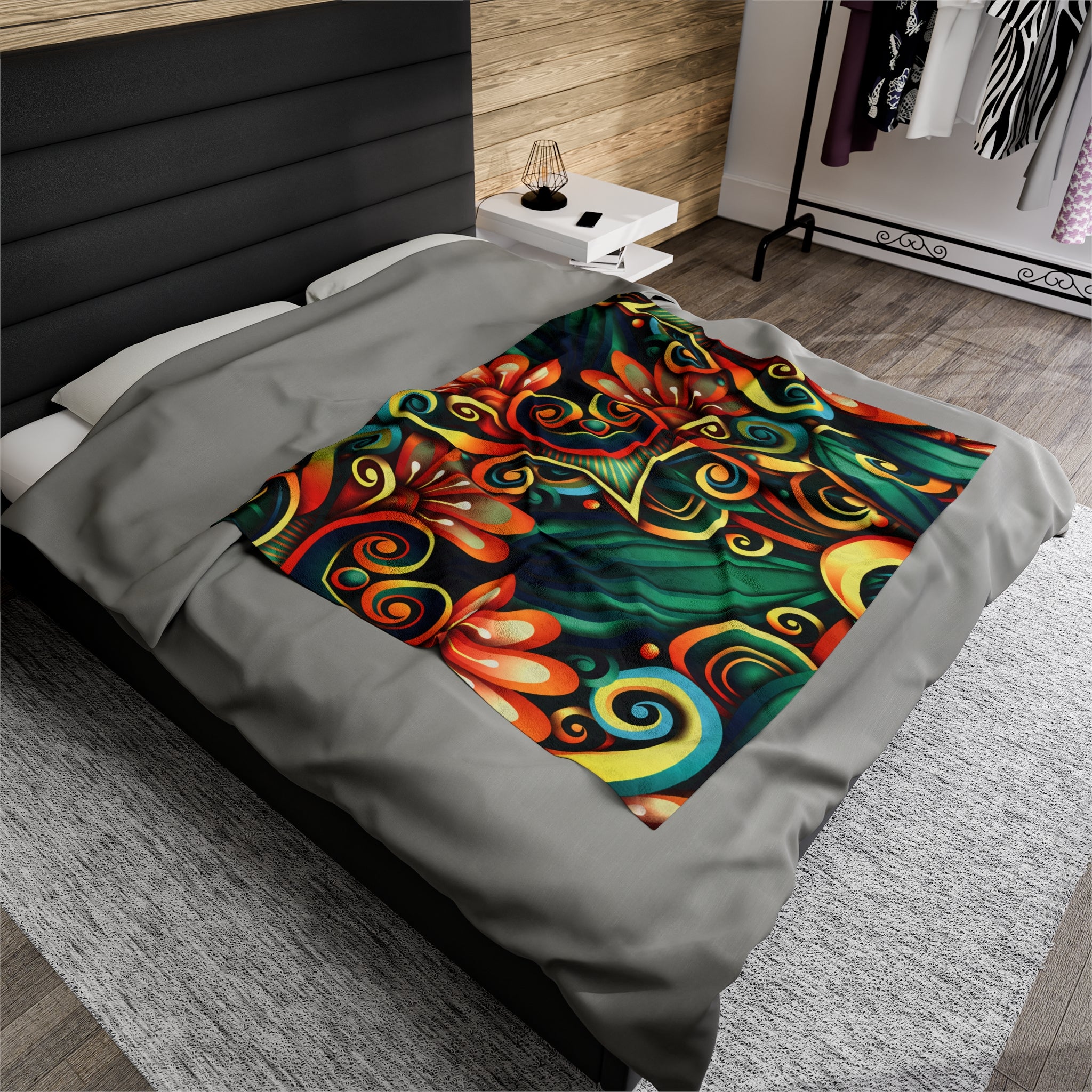 Flowers and Vines Velveteen Soft Blanket