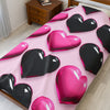 Pink and Black Hearts Soft Blanket