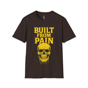 Graphic Tee Shirt with 'Built with Pain' Design