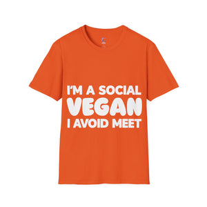 I'm a social vegan I avoid meet Anti-Social T-Shirt
