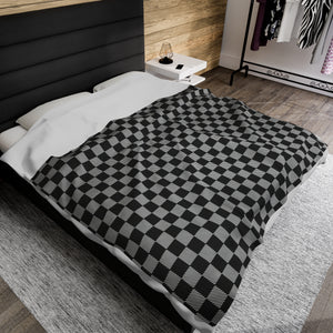 Black Checkered Soft Blanket