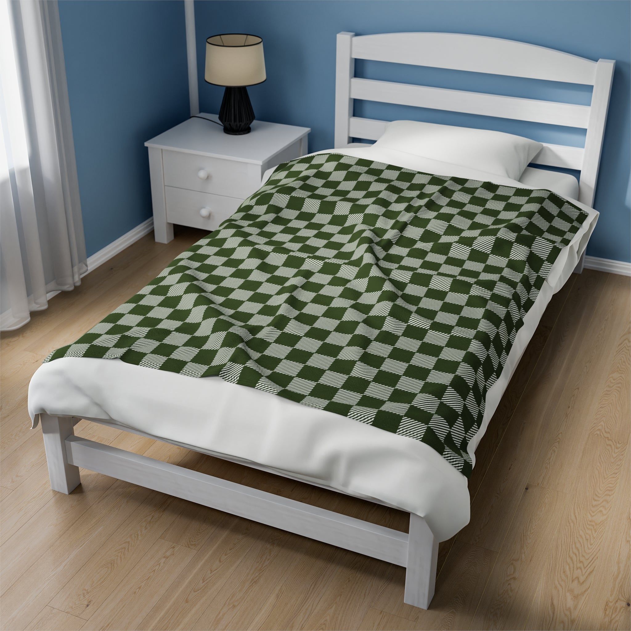 Green Checkered Soft Blanket