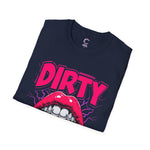 Dirty Money Theme Unisex T-Shirt with Lips Holding Money Design