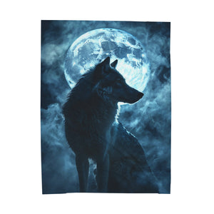 The Wolf & Full Moon Soft Blanket