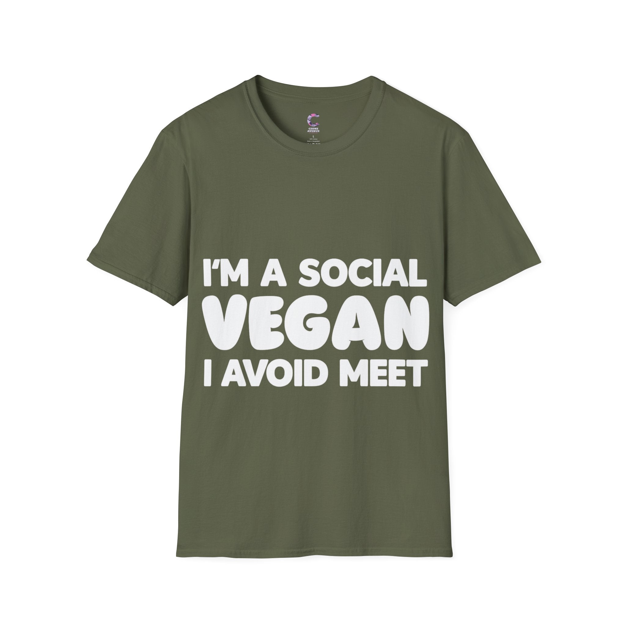 I'm a social vegan I avoid meet Anti-Social T-Shirt