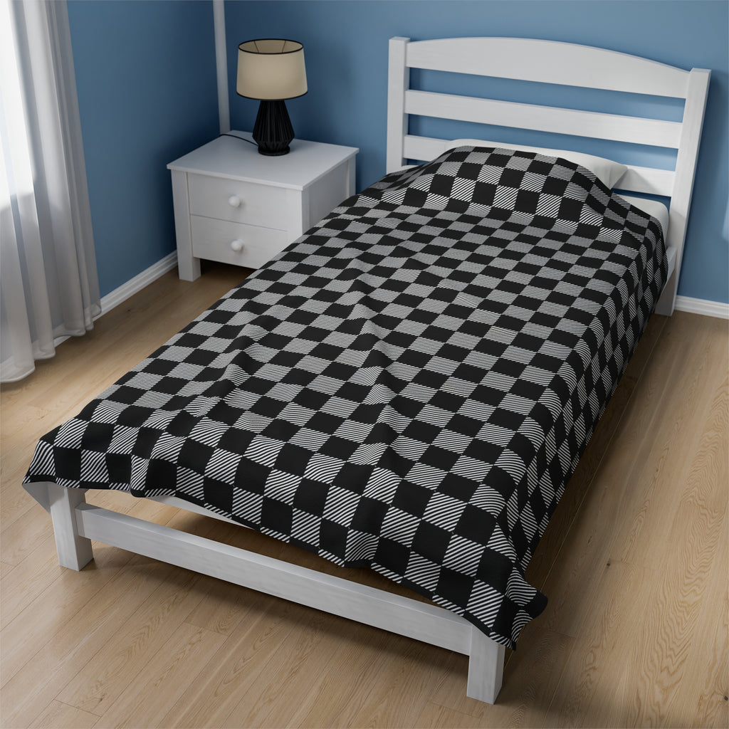 Black Checkered Soft Blanket