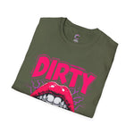 Dirty Money Theme Unisex T-Shirt with Lips Holding Money Design