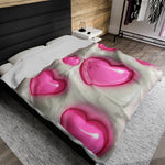 Big Pink Hearts Soft Blanket