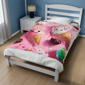 Ice Cream Themed Soft Blanket