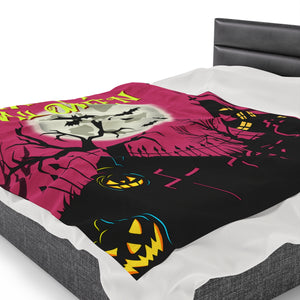 Happy Halloween Themed Velveteen Soft Blanket