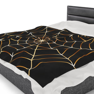 Spiderweb Themed Velveteen Soft Blanket