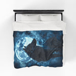The Wolf & Full Moon Soft Blanket