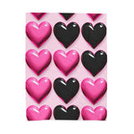 Pink and Black Hearts Soft Blanket