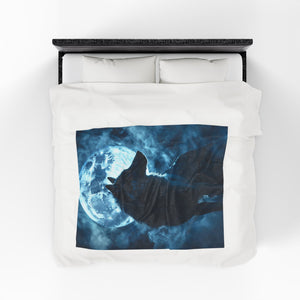 The Wolf & Full Moon Soft Blanket