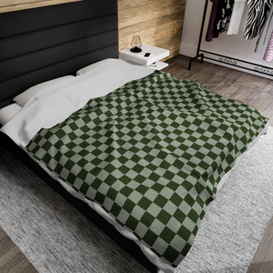 Green Checkered Soft Blanket