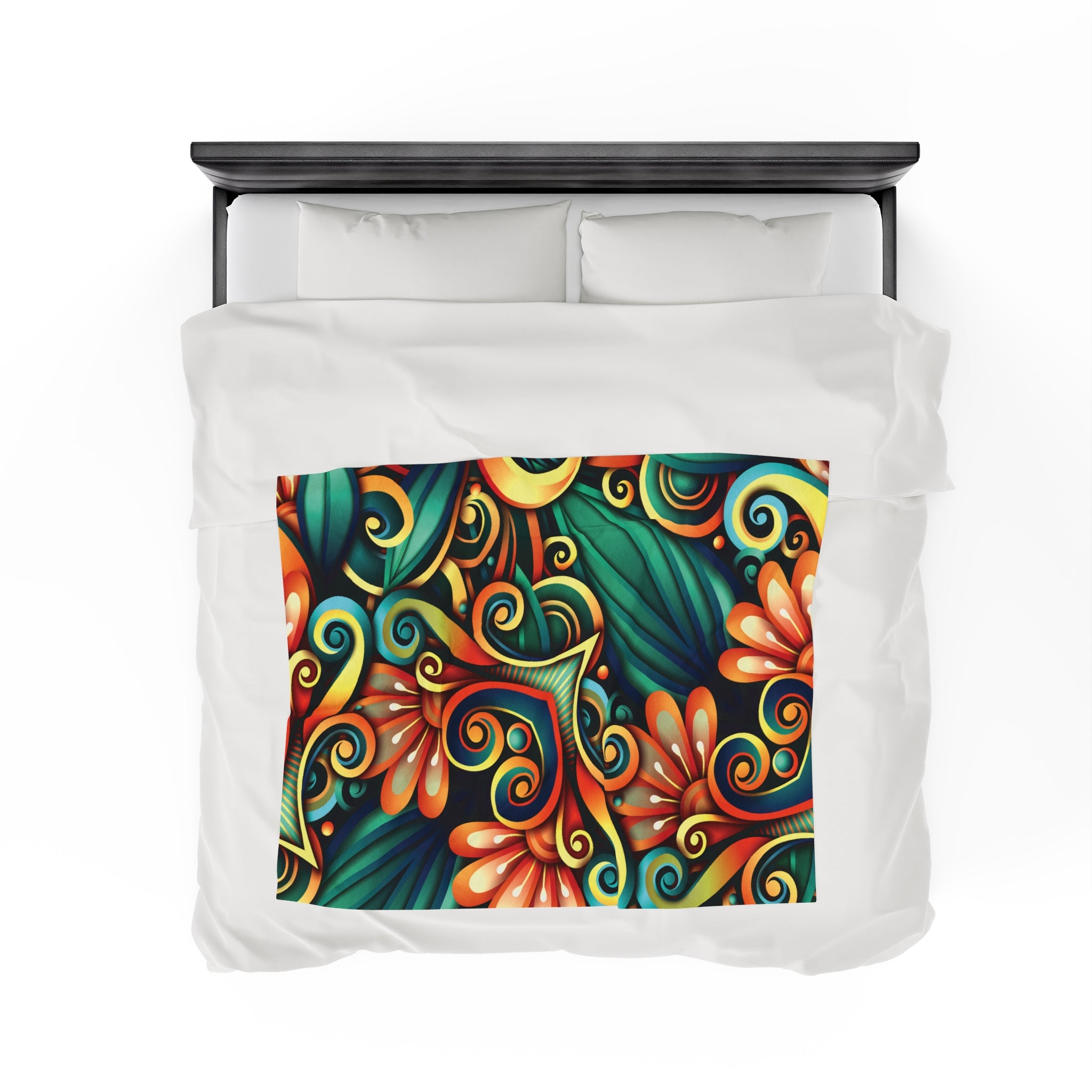 Flowers and Vines Velveteen Soft Blanket