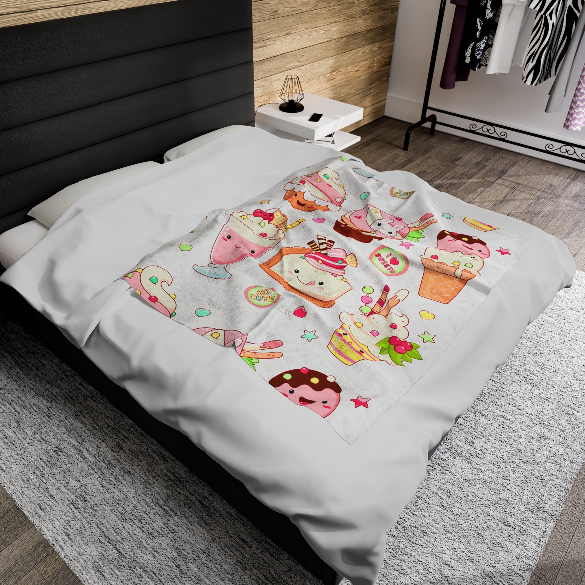 Cartoon Ice Cream Soft Blanket