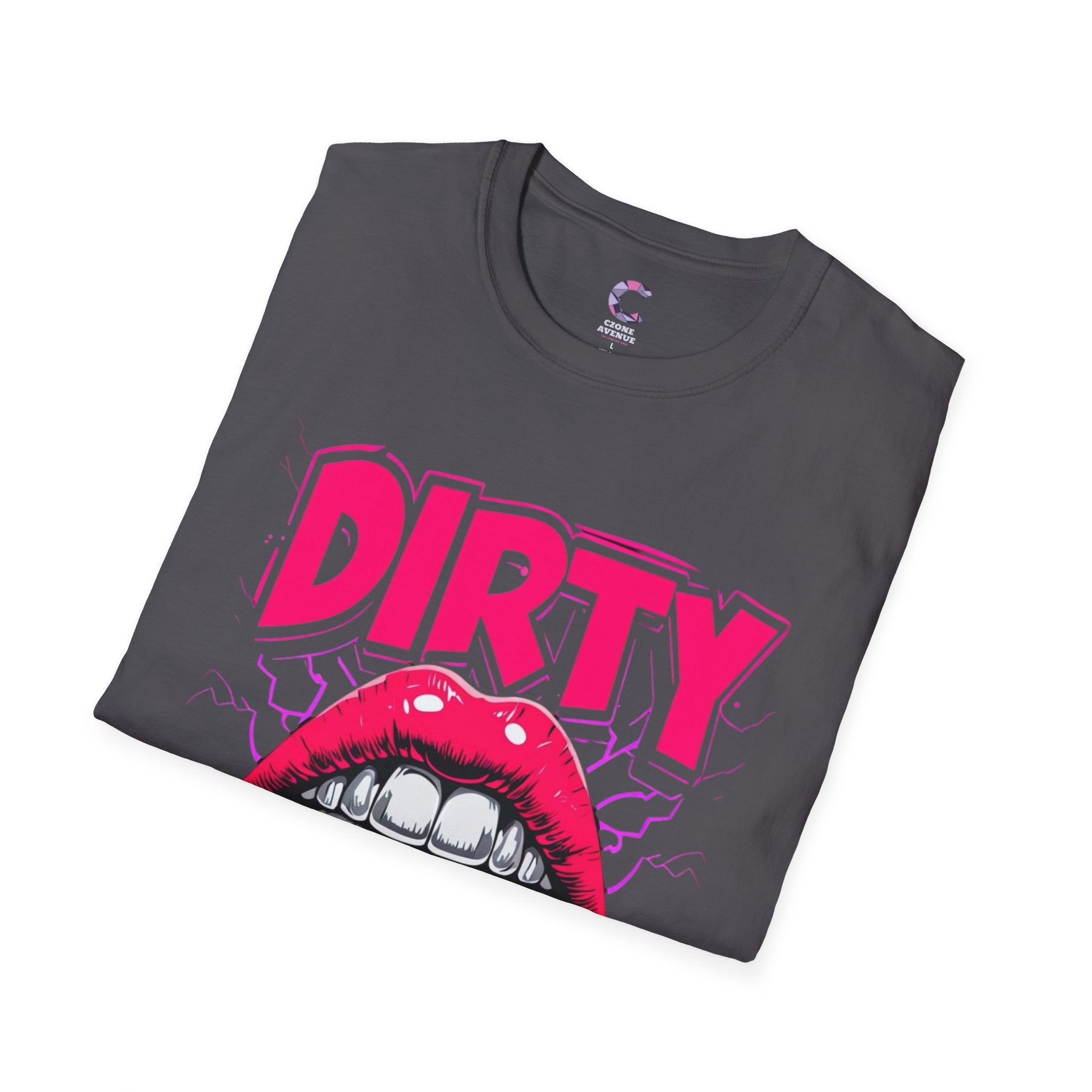 Dirty Money Theme Unisex T-Shirt with Lips Holding Money Design