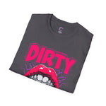 Dirty Money Theme Unisex T-Shirt with Lips Holding Money Design