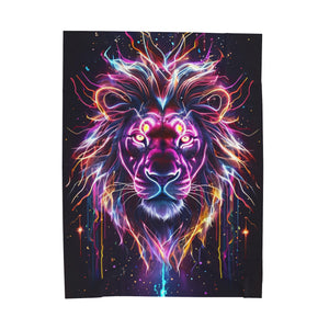 Neon Lion Soft Blanket