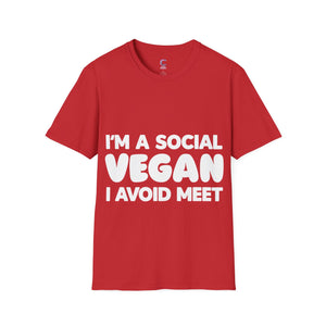 I'm a social vegan I avoid meet Anti-Social T-Shirt