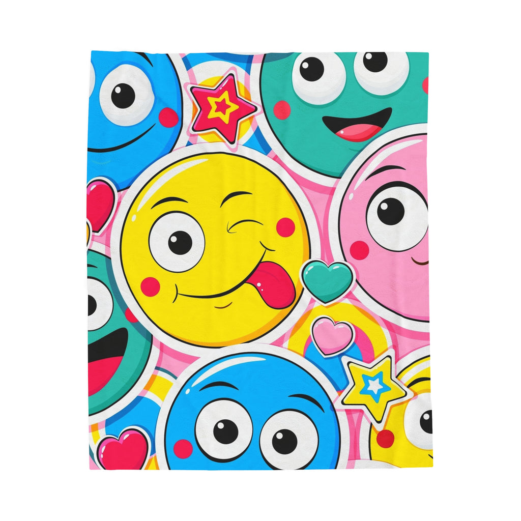 Colorful Funny Faces Soft Blanket