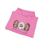 The Quiet Faith Co Sunflower "God" Leopard Print Hoodie