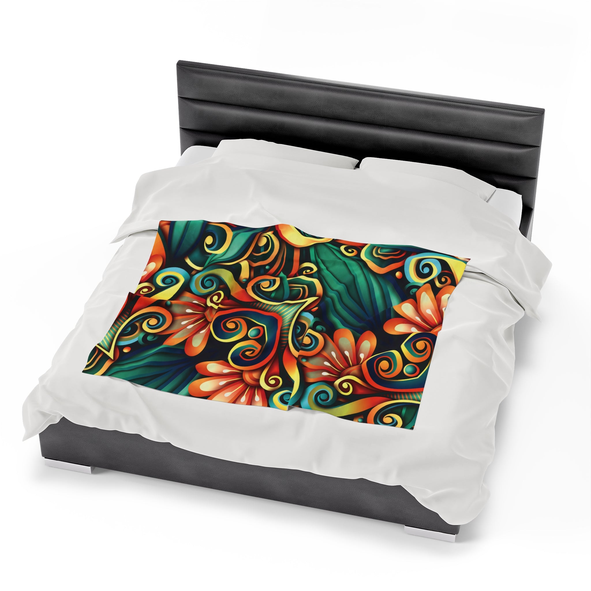 Flowers and Vines Velveteen Soft Blanket